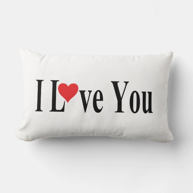 Almofada Lombar Branco Eu Te Amo (Frente)