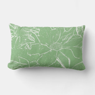 Almofada Lombar Branco Floral Transparência do Pacote - Verde clar