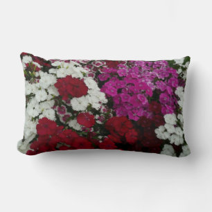Almofada Lombar Branco, Rosa e Vermelho Dianthus Floral