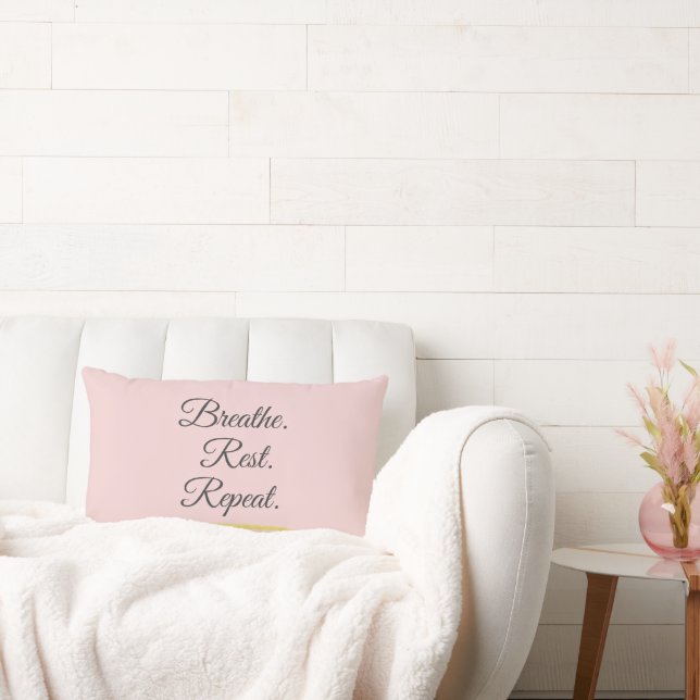 Almofada Lombar Breathe Rest Repeat Elegant Blush Pink Minimalist (Sofá)