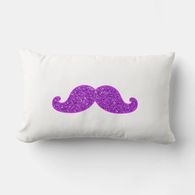 Almofada Lombar Brilho roxo do bigode retro feminino do (Frente)