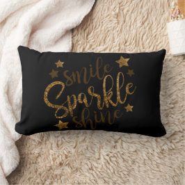 Almofada Lombar Brilho Sorriso Brilhe Dourado Glitter