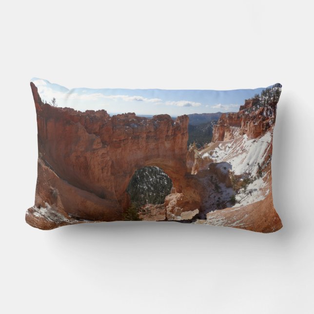 Almofada Lombar Bryce Canyon Natural Bridge Snowy Landscape Foto (Frente)