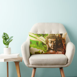 Almofada Lombar Buda de Meditação em Bronze Dourado Zen