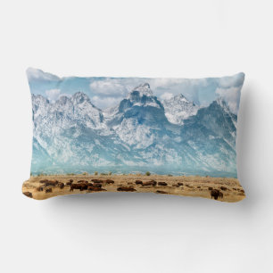 Almofada Lombar Buffalo Abaixo das Montanhas Grand Teton
