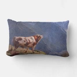 Almofada Lombar Bull nos Alpes (por Eugène Burnand)