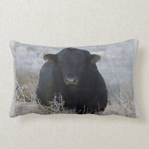 Almofada Lombar Bull preta ocidental na cena do inverno