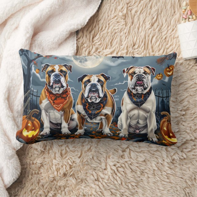 Almofada Lombar Bulldog Halloween Spooky (Cobertor)