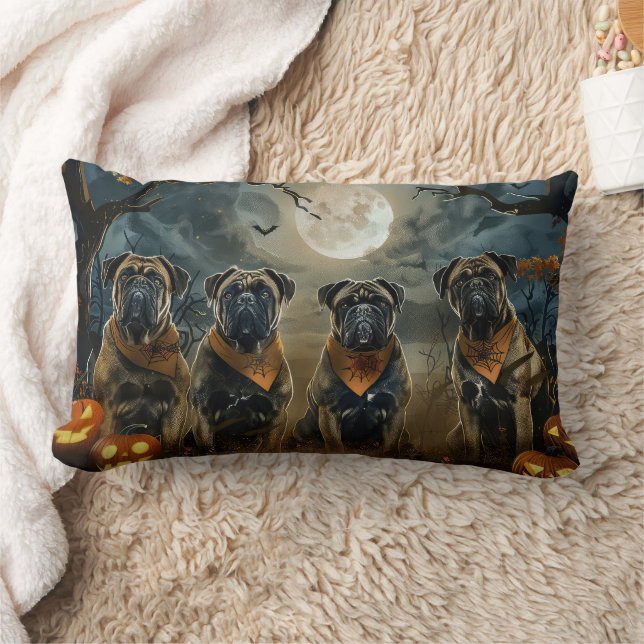 Almofada Lombar Bullmastiff Halloween Spooky (Cobertor)