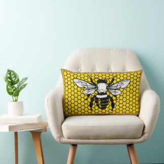 Almofada Lombar Bumble Bee hive Apiary Throw Pillow