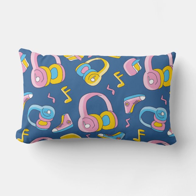 Almofada Lombar Bunter Musikmix em rosa, blau, gelb (Frente)