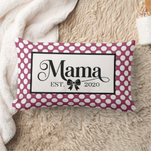 Almofada Lombar Burgundy Chic com Bolinhas Personalizado Mamãe