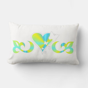 Almofada Lombar Butterfly Heart e Lily Rainbowart