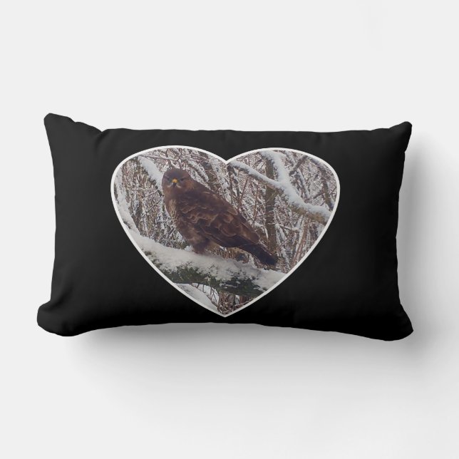 Almofada Lombar Buzzard Reversível no Ramal de Snowy no Coração (Frente)