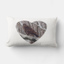 Almofada Lombar Buzzard Reversível no Ramal de Snowy no Coração