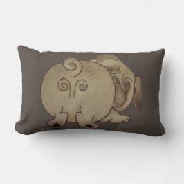 Almofada Lombar cachorrinho bonito brincar de cachorro castanho