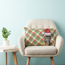 Almofada Lombar Cachorro ao longo do Natal Cachorro e Xadrez de Fé