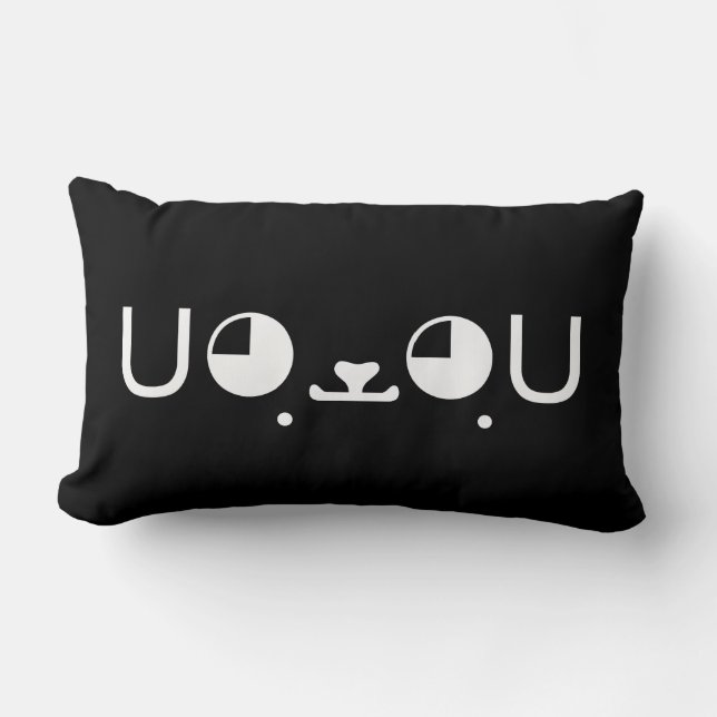 Almofada Lombar Cachorro Cachorro Cachorro Kaomoji Emoticon (Frente)