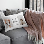 Almofada Lombar Cachorro do Melhor Pai do Collage Moderno Nunca<br><div class="desc">"Apresentando o 'Melhor Cachorro Pai Nunca'! Esta fotografia de colagem moderna captura o vínculo encantador entre um pai amoroso e seu companheiro peludo. De longas caminhadas no parque a noites confortáveis no sofá, esta dupla dinâmica é inseparável. Através de grossos e finos, eles têm as costas uns dos outros e...</div>