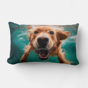 Almofada Lombar Cachorro Golden Retriever Feliz Nadando Submerso