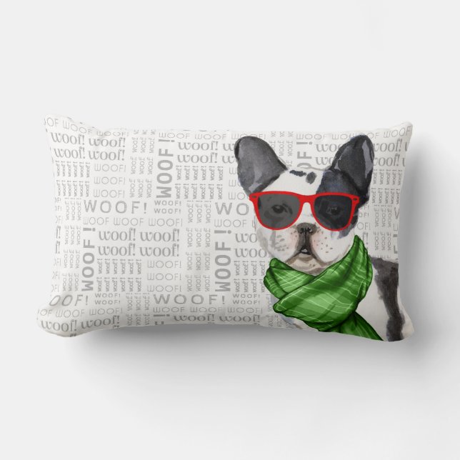 Almofada Lombar Cachorro Passou o Natal em Boston Terrier (Frente)