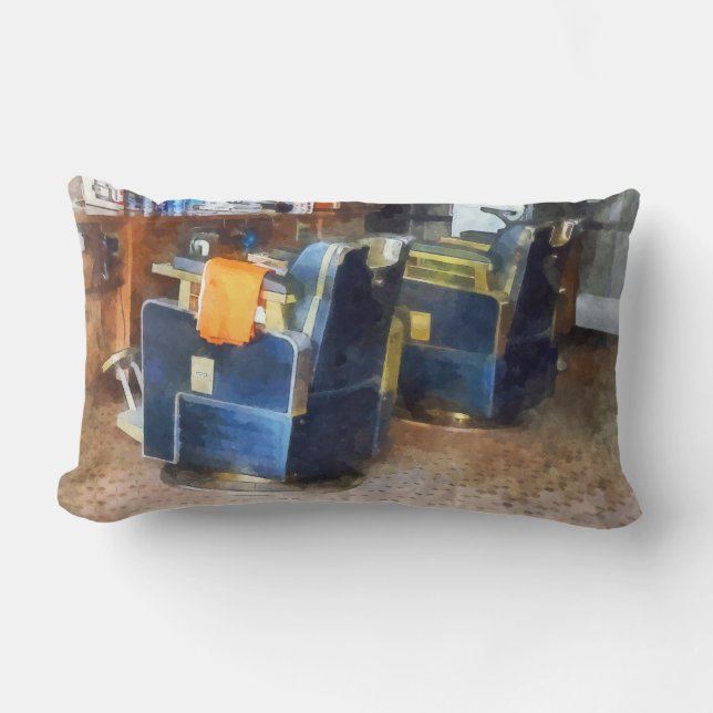 Almofada Lombar Cadeira De Barber Com Orange Barber Cape (Frente)