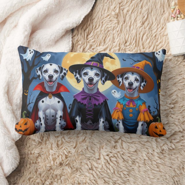 Almofada Lombar Cães Dalmacianos Pumpkin Halloween Engraçado (Cobertor)