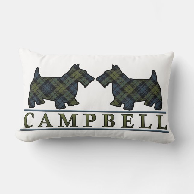 Almofada Lombar Cães do Scottie do Tartan de Campbell do Scottish (Frente)