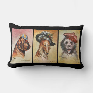 Almofada Lombar Cães, travesseiro lombar triptych de desenho anima