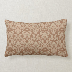 Almofada Lombar Café com creme, Brown e damasco do Taupe