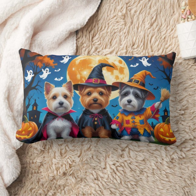 Almofada Lombar Cairn Terrier Dogs Pumpkin Halloween Engraçado (Cobertor)