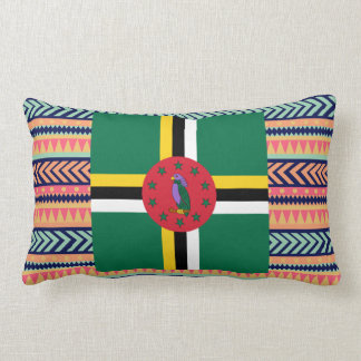 Almofada Lombar Caixa colorida da bandeira de Dominica
