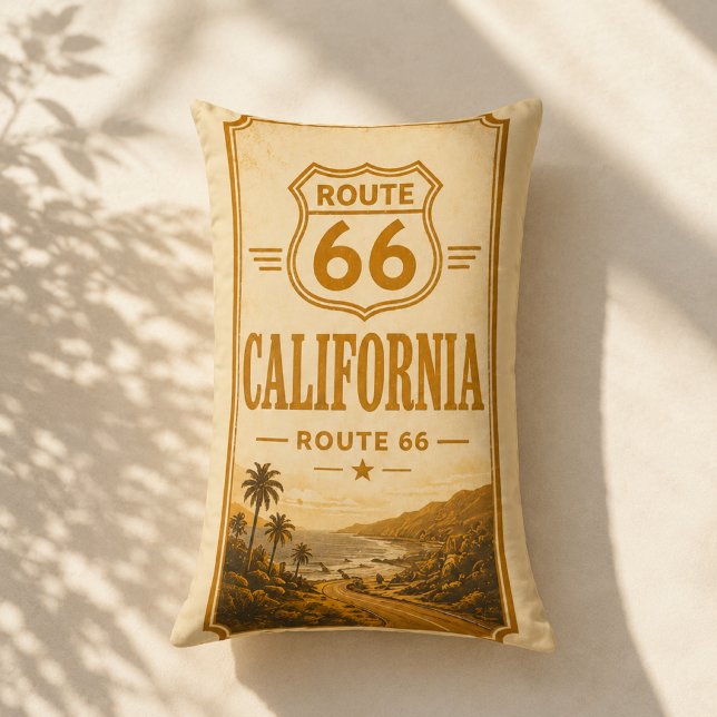 Almofada Lombar California Route 66 Sofá Retrô Accent (Criador carregado)