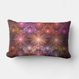 Almofada Lombar Cama De Flores Colorida Abstrata Arte Fractal Bril