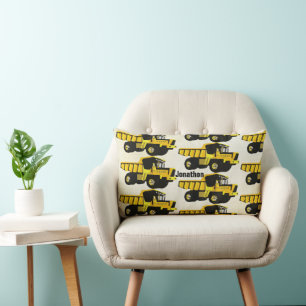 Almofada Lombar Caminhão AMARELO da Sala do Menino Personalizado