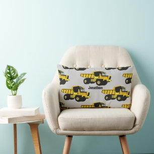 Almofada Lombar Caminhão AMARELO da Sala do Menino Personalizado