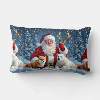 Almofada Lombar Camisa de Natal com Caminhão Vermelho e Árvore