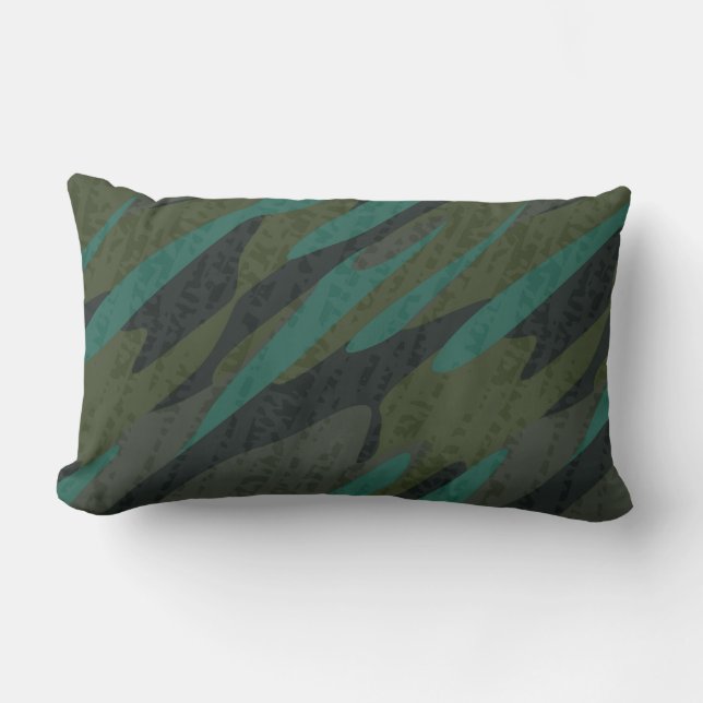 Almofada Lombar Camuflagem Verde Abstrato (Frente)