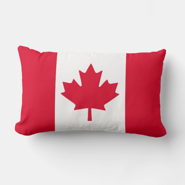 Almofada Lombar canadense Flag Maple Leaf Red White Canadá (Frente)