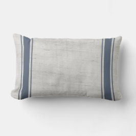 Almofada Lombar Canvas Rustic Country Farmhouse Blue Stripe