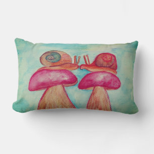 Almofada Lombar Caracóis Cogumelos Art Travesseiro lombar 33 cm x