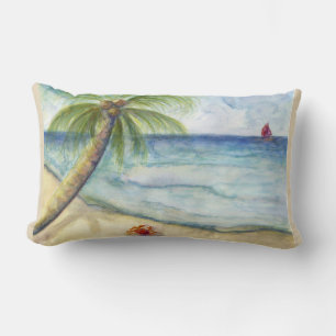 Almofada Lombar Caranguejo Vermelho no HomeDecor da árvore de palm