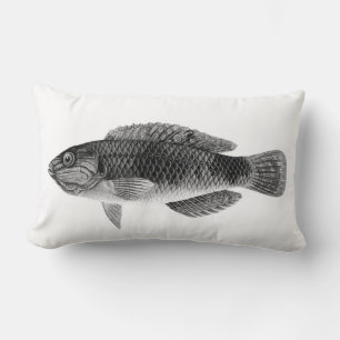 Almofada Lombar Caribe de Peixes de Recifes Tropicais, Pretos, Bra