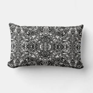 ALMOFADA LOMBAR CARNE ORNAMENTAL MODERNA BRANCA E NEGRA