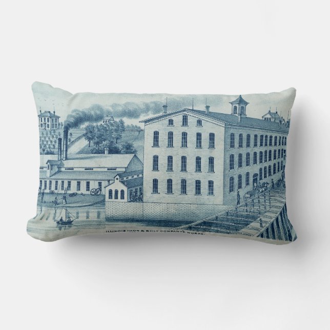 Almofada Lombar Carpentersville Illinois 1871 Illinois Iron n Bolt (Frente)