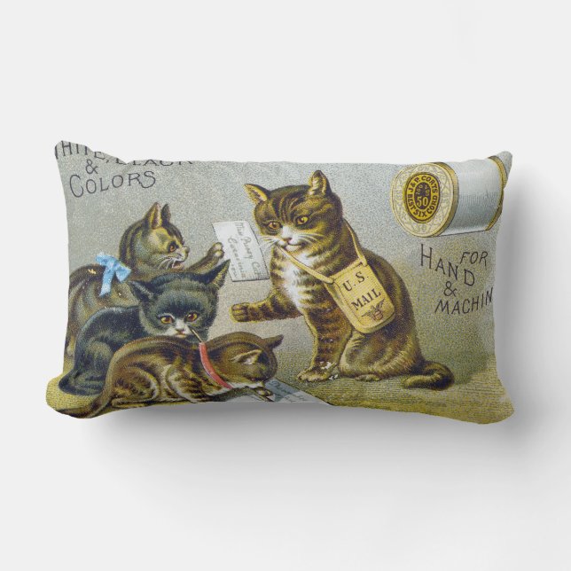 Almofada Lombar Cartão de comércio da linha, 1880 (Frente)