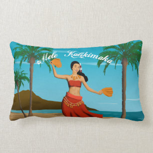 Almofada Lombar Cartão-postal Vintage Havaiano Mele Kalikimaka