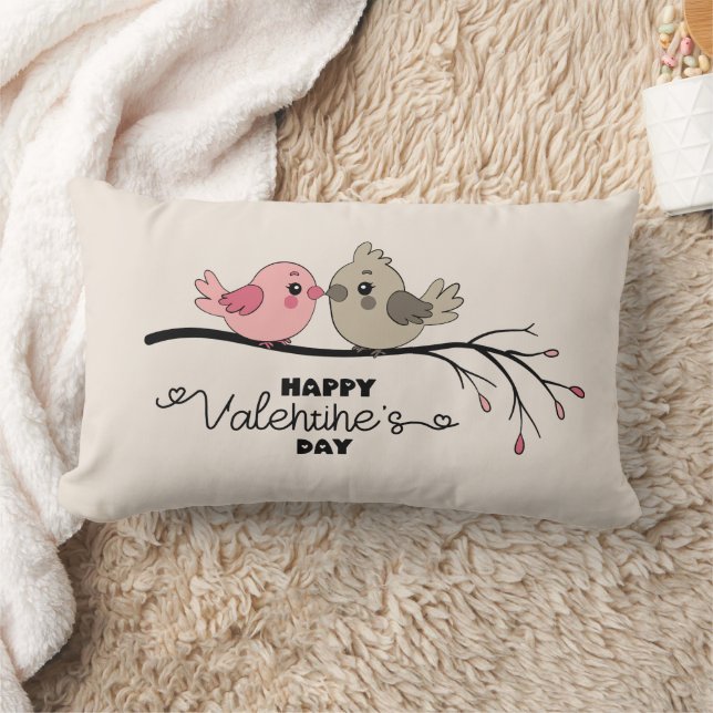 Almofada Lombar Cartoon Bonito Aves no Dia do Namorados (Cobertor)