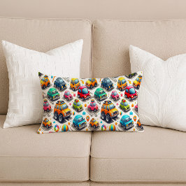 Almofada Lombar Cartoon Cars Colorful Kids Nursery Lumbar Pillow