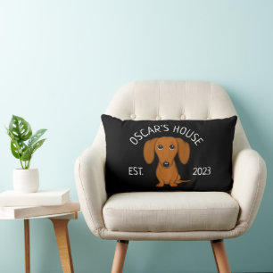 Almofada Lombar Cartoon Dachshund Bonito Personalizado